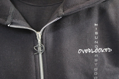 'Misunderstood' Black Zip-Up