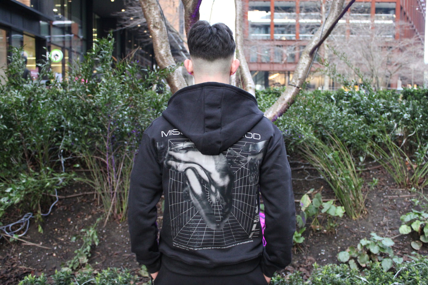 'Misunderstood' Black Zip-Up