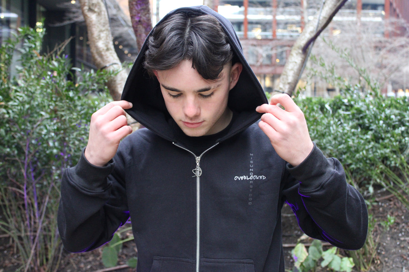 'Misunderstood' Black Zip-Up