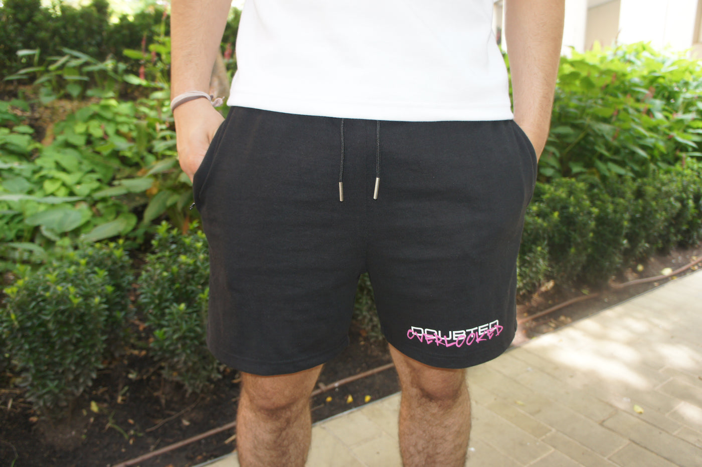 Luxury black shorts made from premium materials.