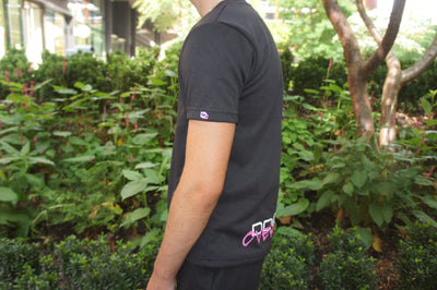 Luxury black t-shirt made from premium materials.